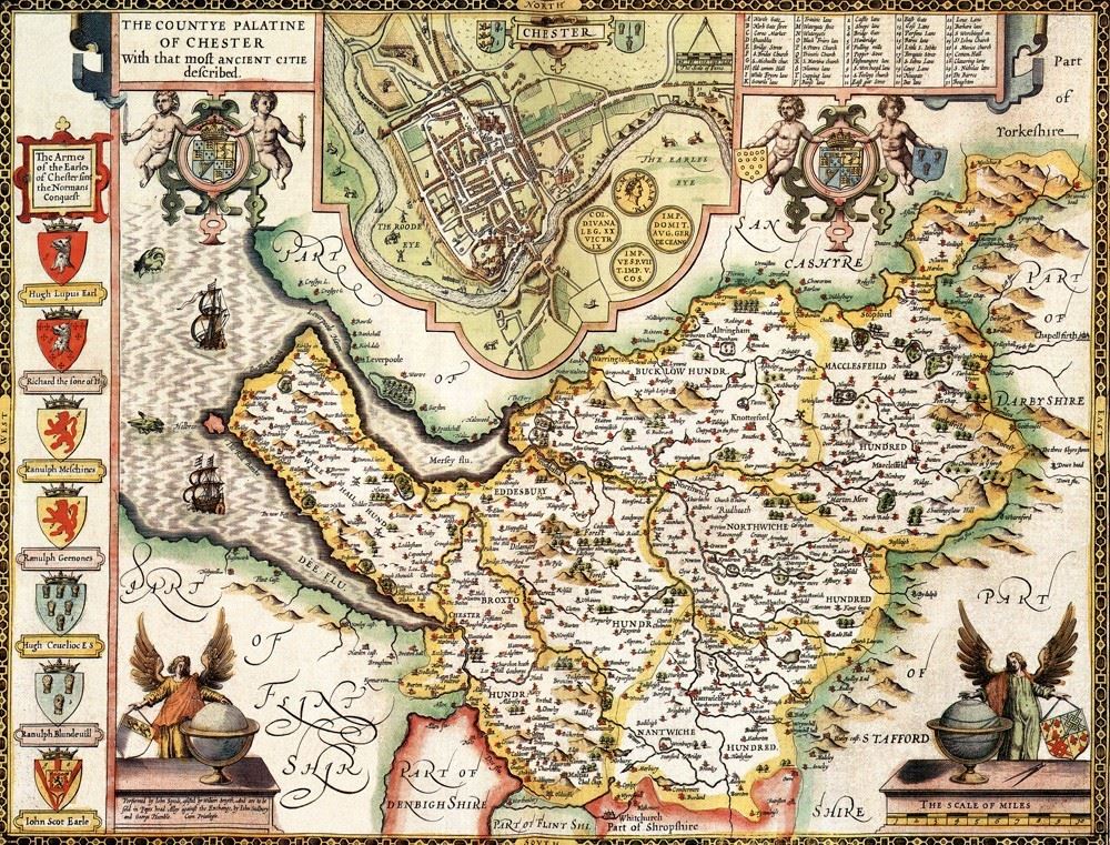 Cheshire Historical Map Jigsaw Puzzle (1610)