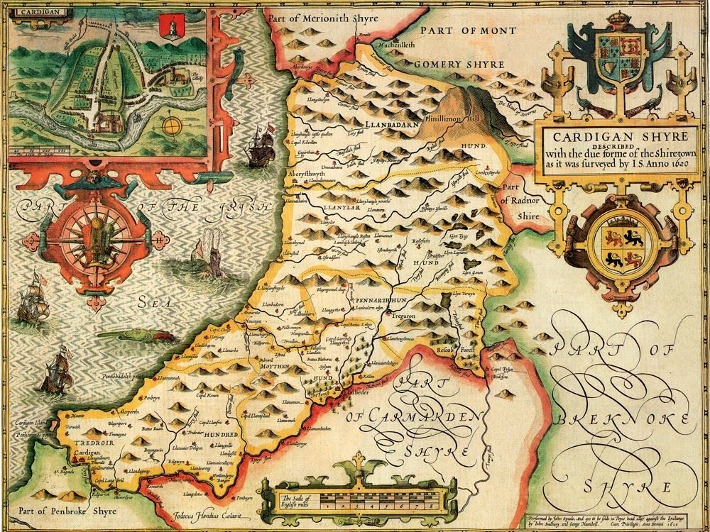 Cardiganshire Historical Map Jigsaw Puzzle 1000 Piece (1610)