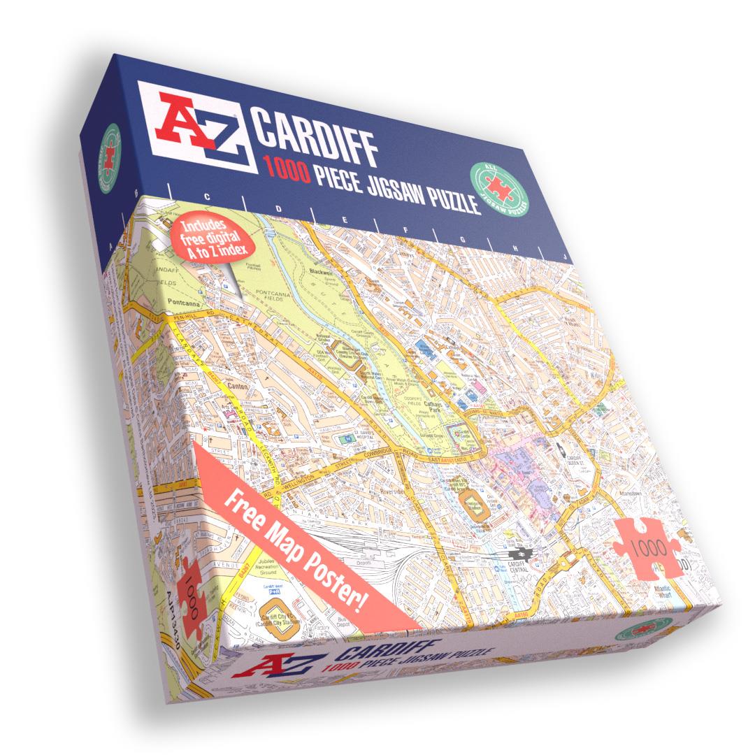 A to Z Map of Cardiff 1000 Piece Jigsaw Puzzle