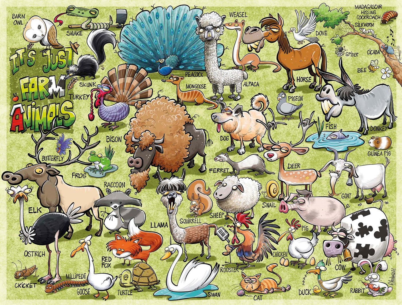 Farm Animals, Ricardo Galvao, 1000 Piece Jigsaw Puzzle