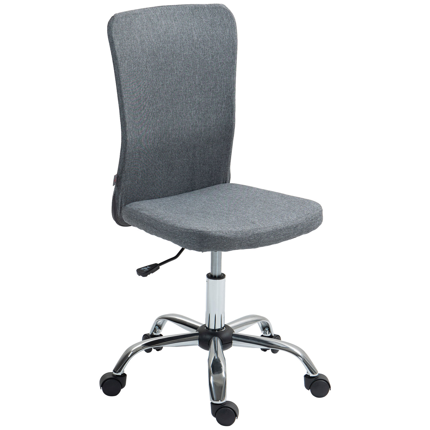 HOMCOM Armless Computer Desk Chair, Makeup Vanity Chair, Grey