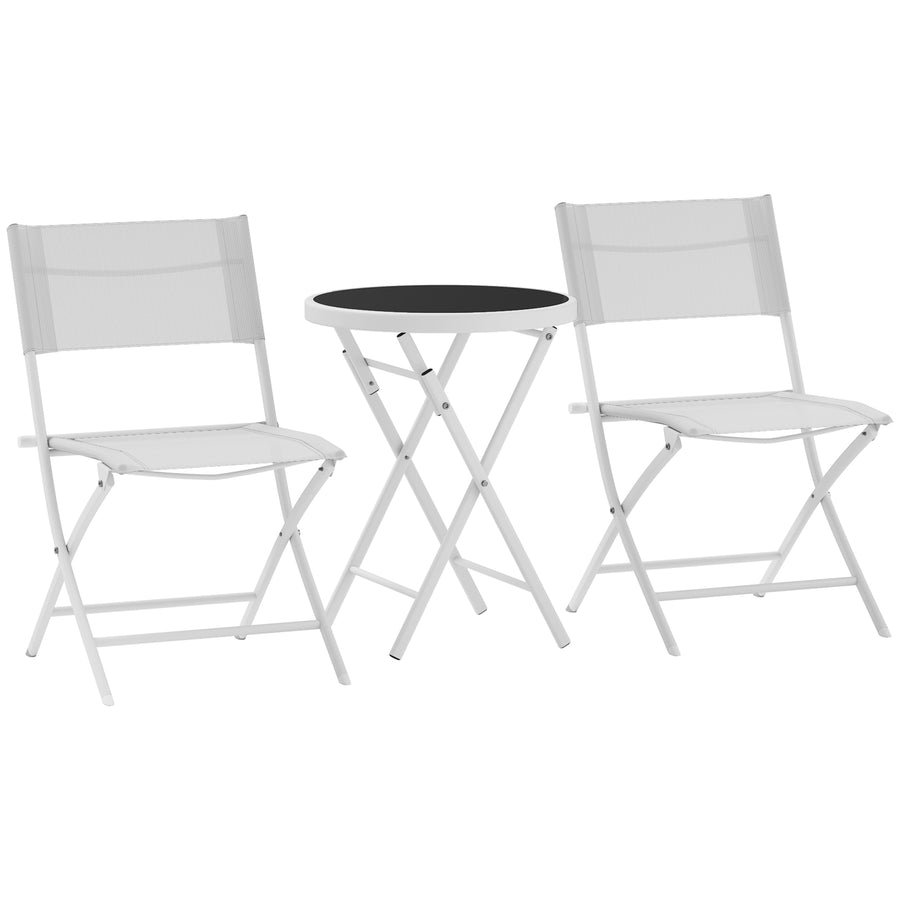 Outsunny 3 Piece Outdoor Bistro Set, White