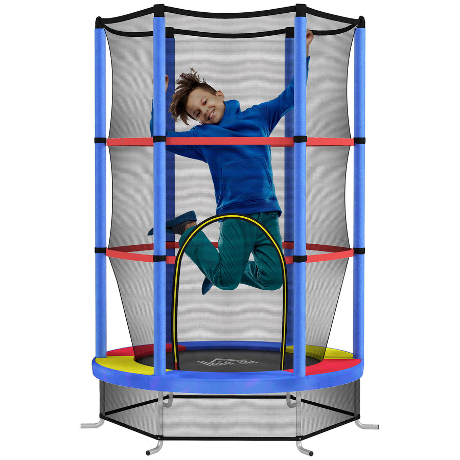 HOMCOM Kids Trampoline Mini Bouncer w/ Enclosure Net, Ages 3-6 Years