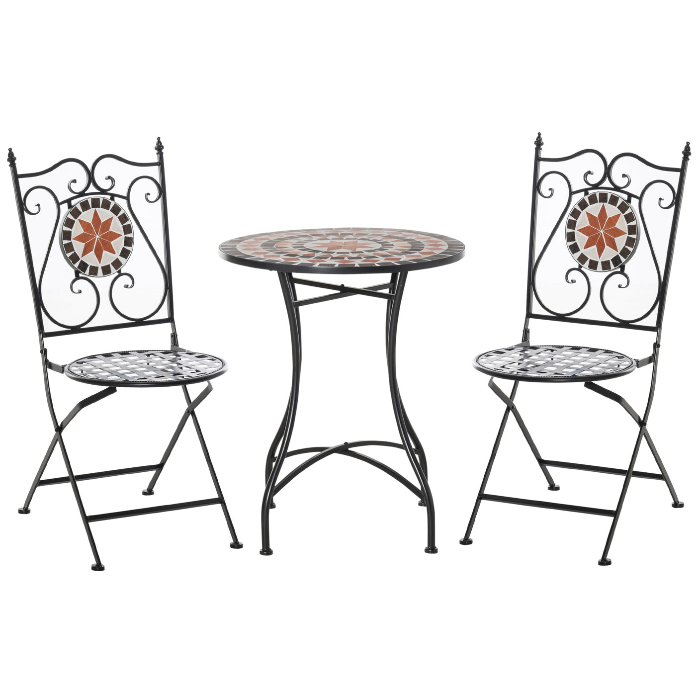 Outsunny 3-Piece Bistro Set with Mosaic Design