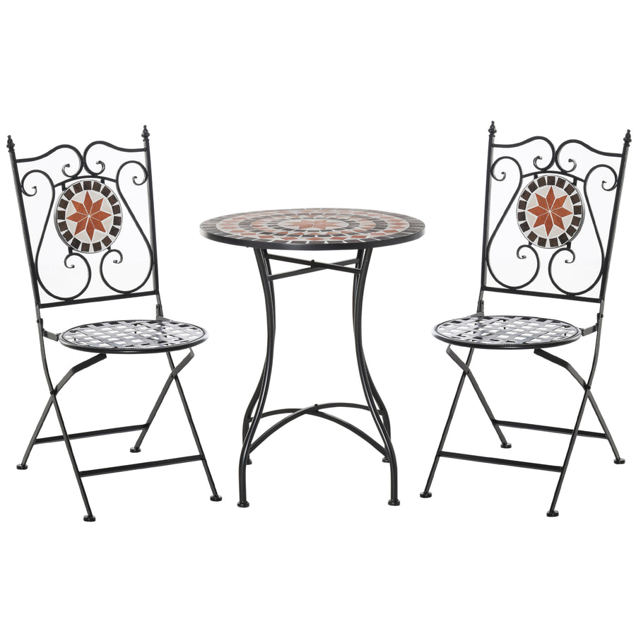 Outsunny 3-Piece Bistro Set with Mosaic Design