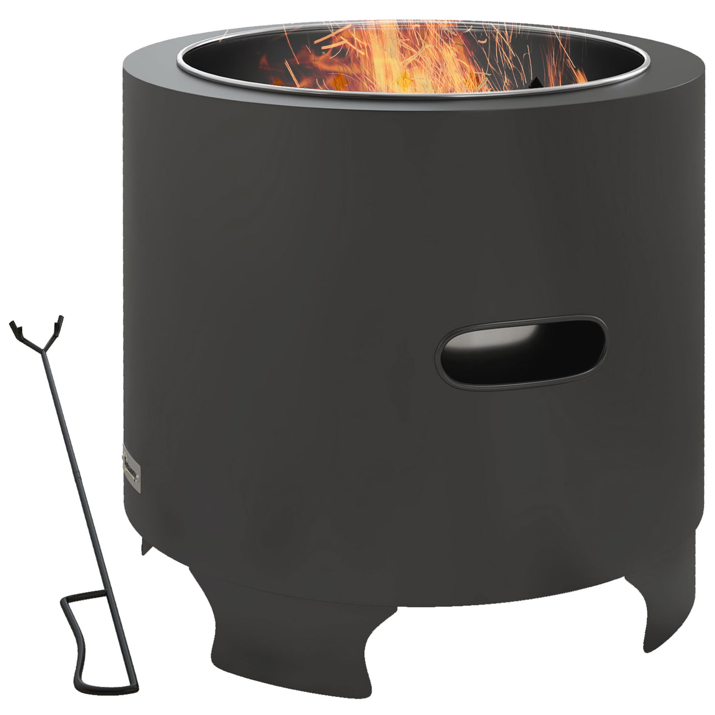 Outdoor Fire Pit with Secondary Combustion System