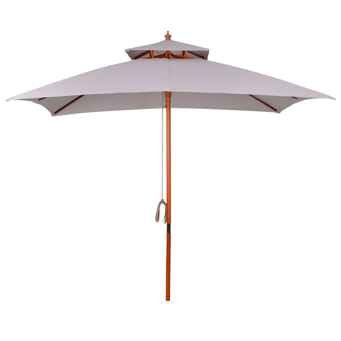 Stylish Double-Tier Parasol with Pulley System for Garden & Courtyard
