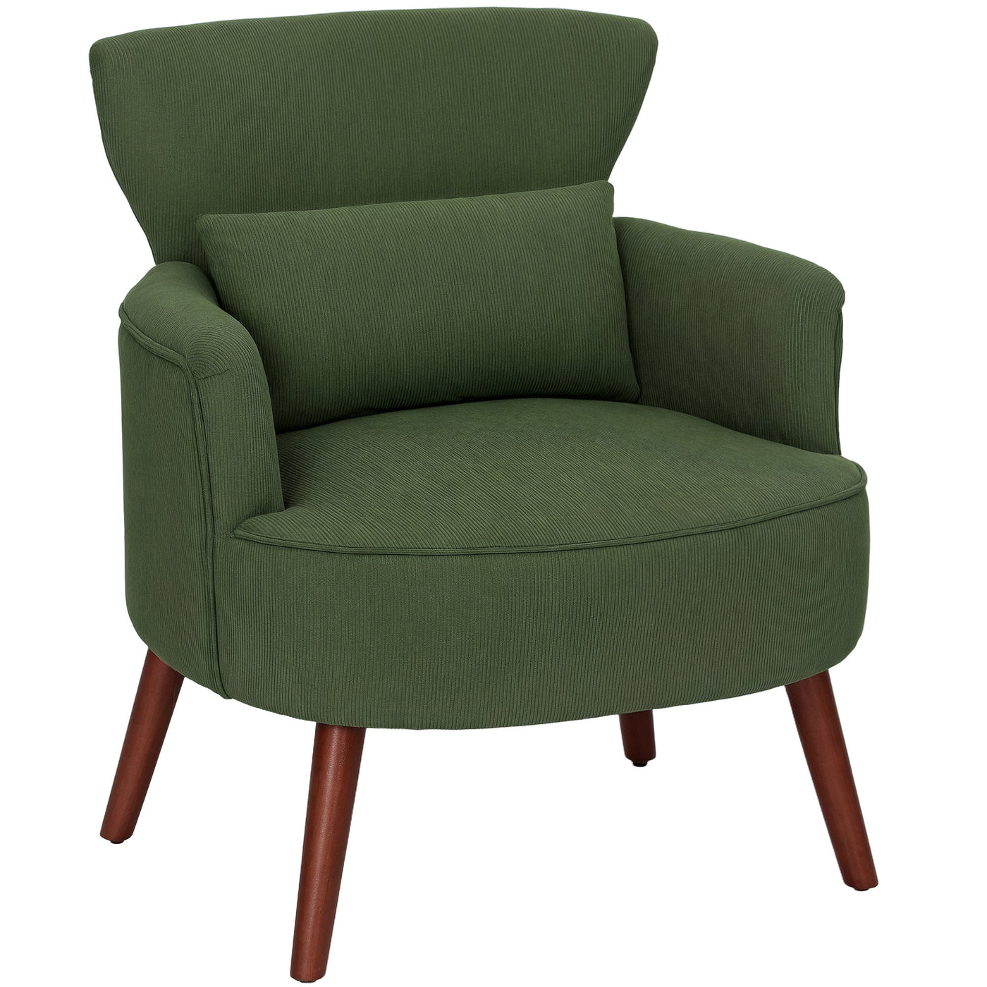 HOMCOM Armchair with Padded Seat and Backrest, Green