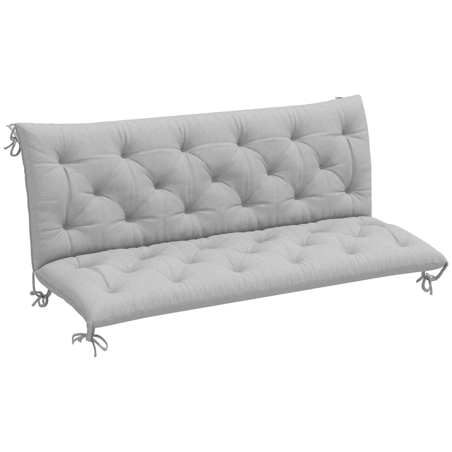 Outsunny 3 Seater Garden Bench Cushion Light Grey
