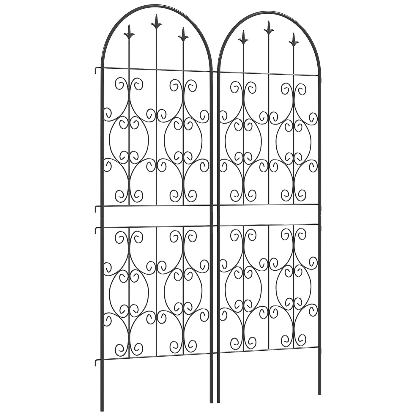 Outsunny Set of 2 Metal Garden Trellis, Outdoor Trellis Panels, 150 x 50 cm
