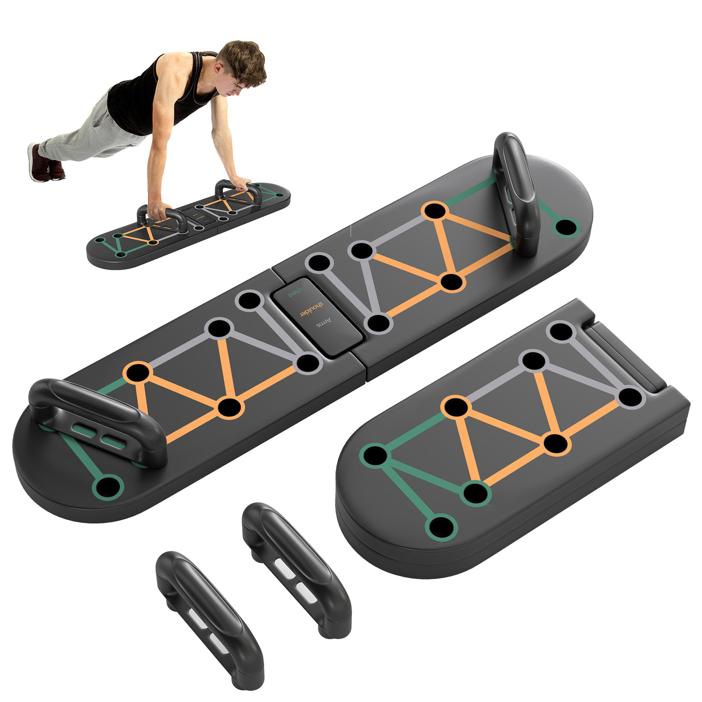 SPORTNOW 11-in-1 Foldable Push Up Board, Press Up Handles for Home Gym