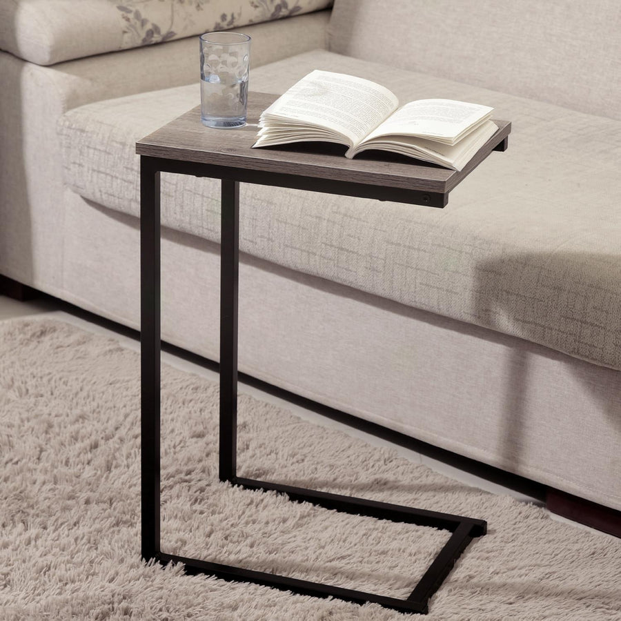 C Shaped Side Table, Black Powder Coated Finish, 30 x 40 x 60cm