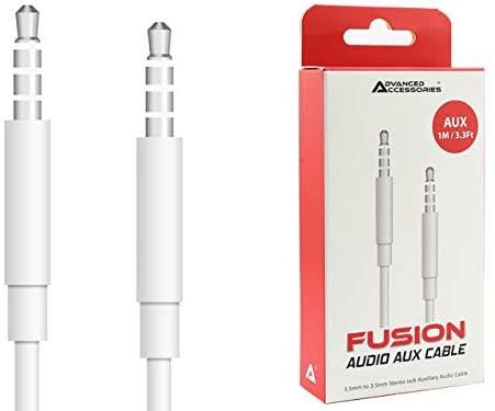 Advanced Accessories Fusion Audio Aux Cable 3.5mm White MRM01855