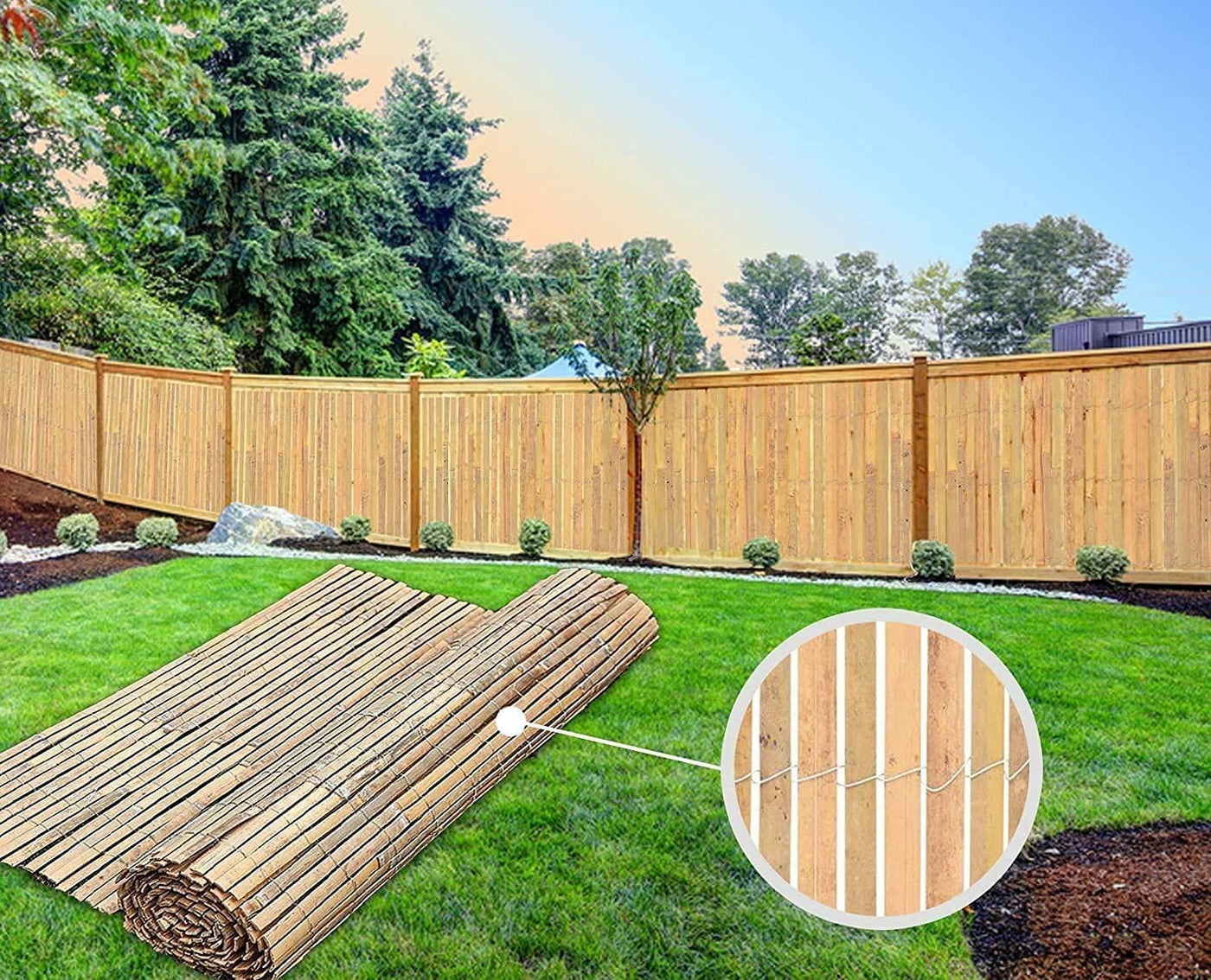 Bamboo Slatted Fence 1.8m x 4 m