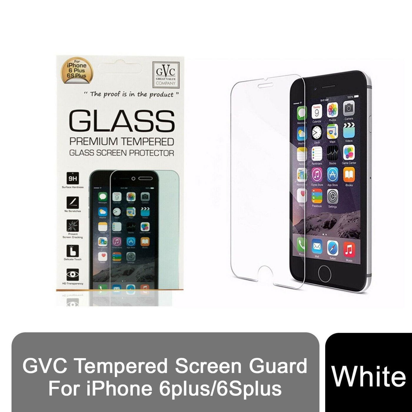 GVC Tempered Screen Guard for Phone Series 6 Plus / 6S Plus
