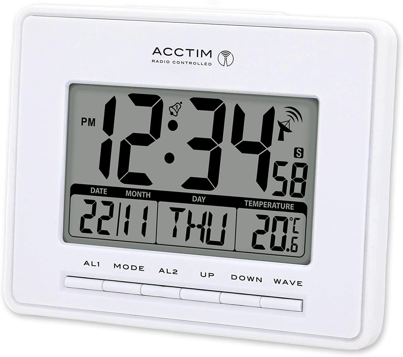 Acctim Infinity Radio Controlled LCD Desk/Wall Alarm Clock 71952