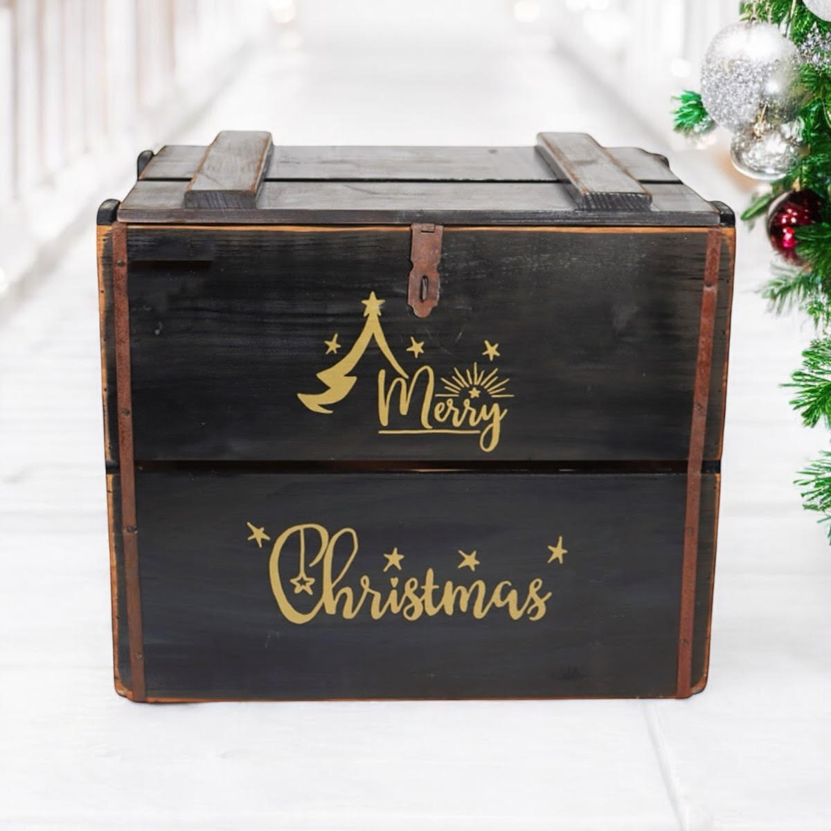 42CM Black Wooden Box