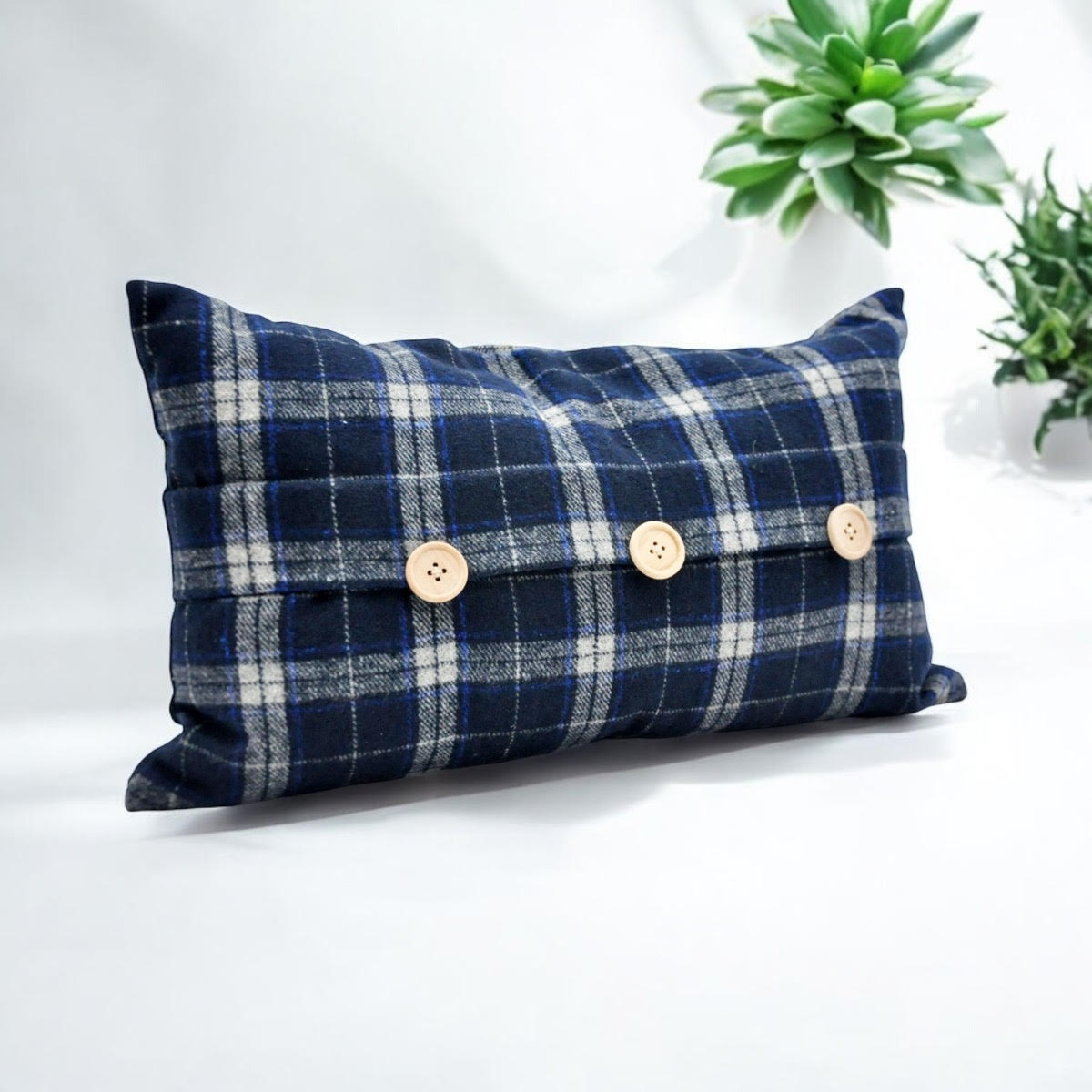 30 x 50cm Blue Velvet Cushion Cover Only