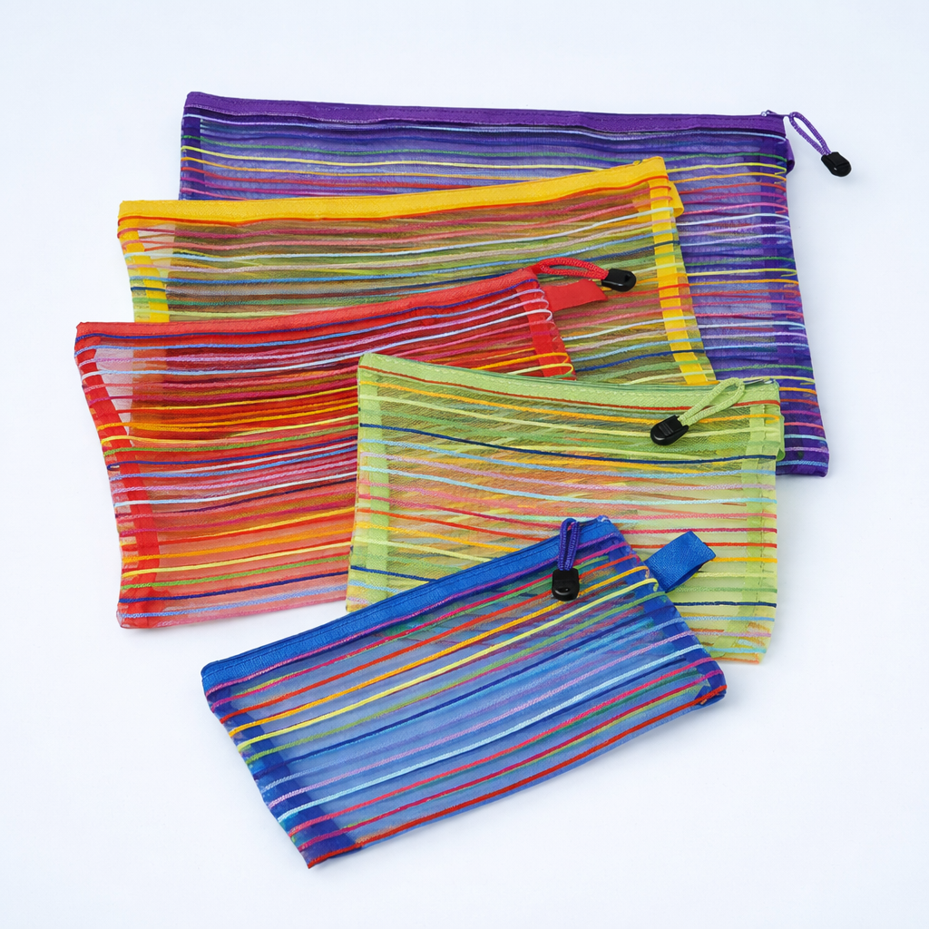Mesh Zip Up Travel Bags Set of 5