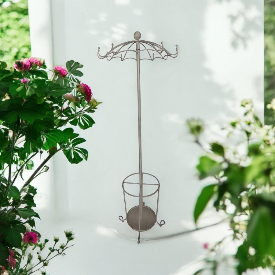 172cm Cream Metal Coat Stand & Umbrella Holder (Honest, Helpful, Slightly Funny)