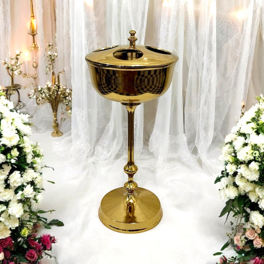 81cm Gold 4 Bottle Champagne Bucket on Stand