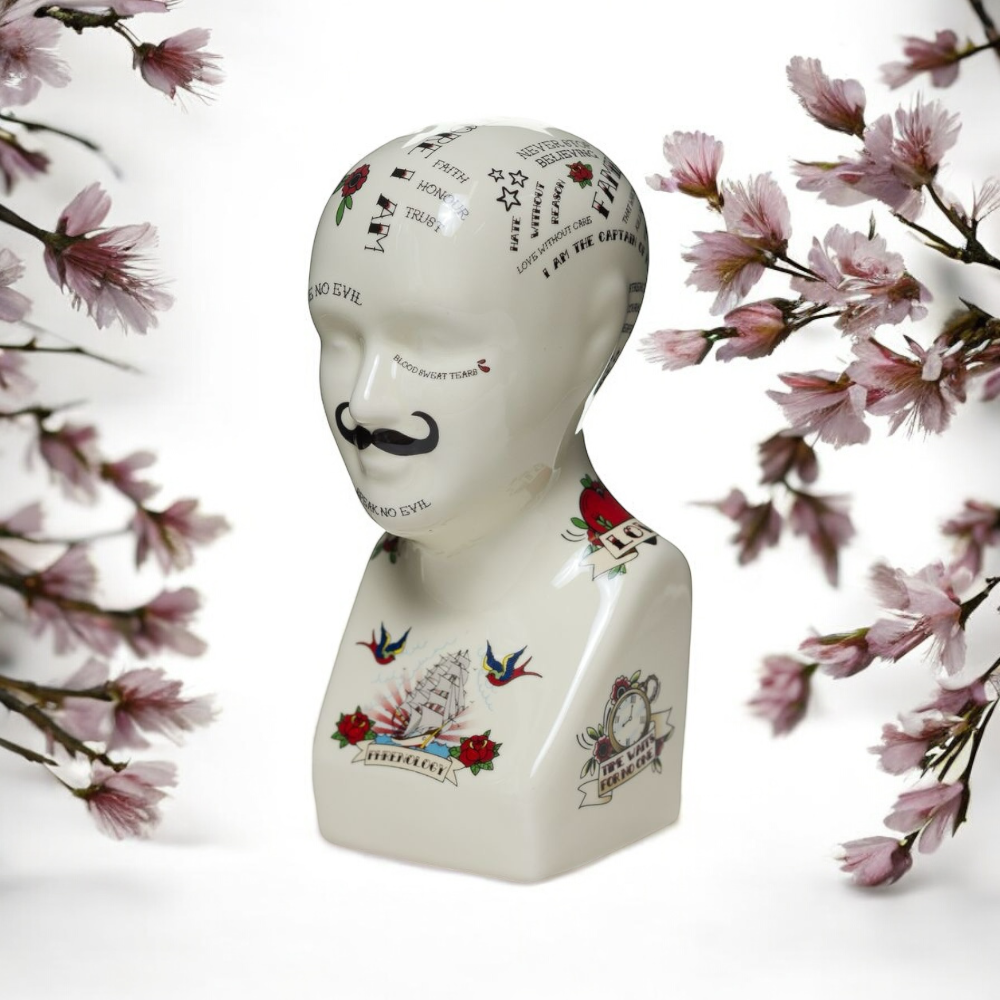 8" Phrenology Head Ceramic Reproduction