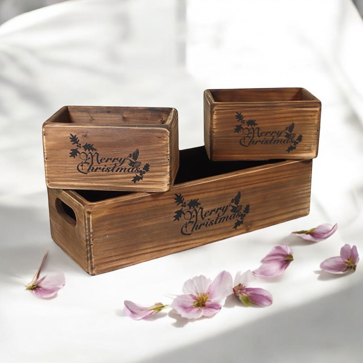 Set of 3 Wooden Boxes