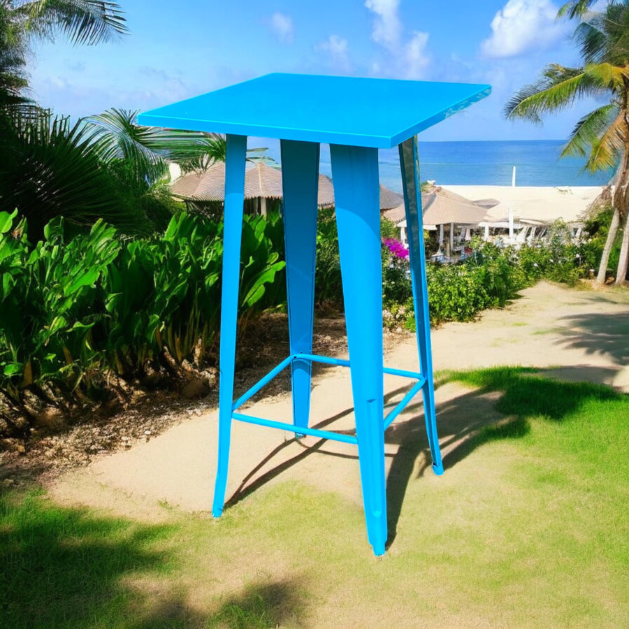 60 x 60 x 115 cm Blue Metal Table