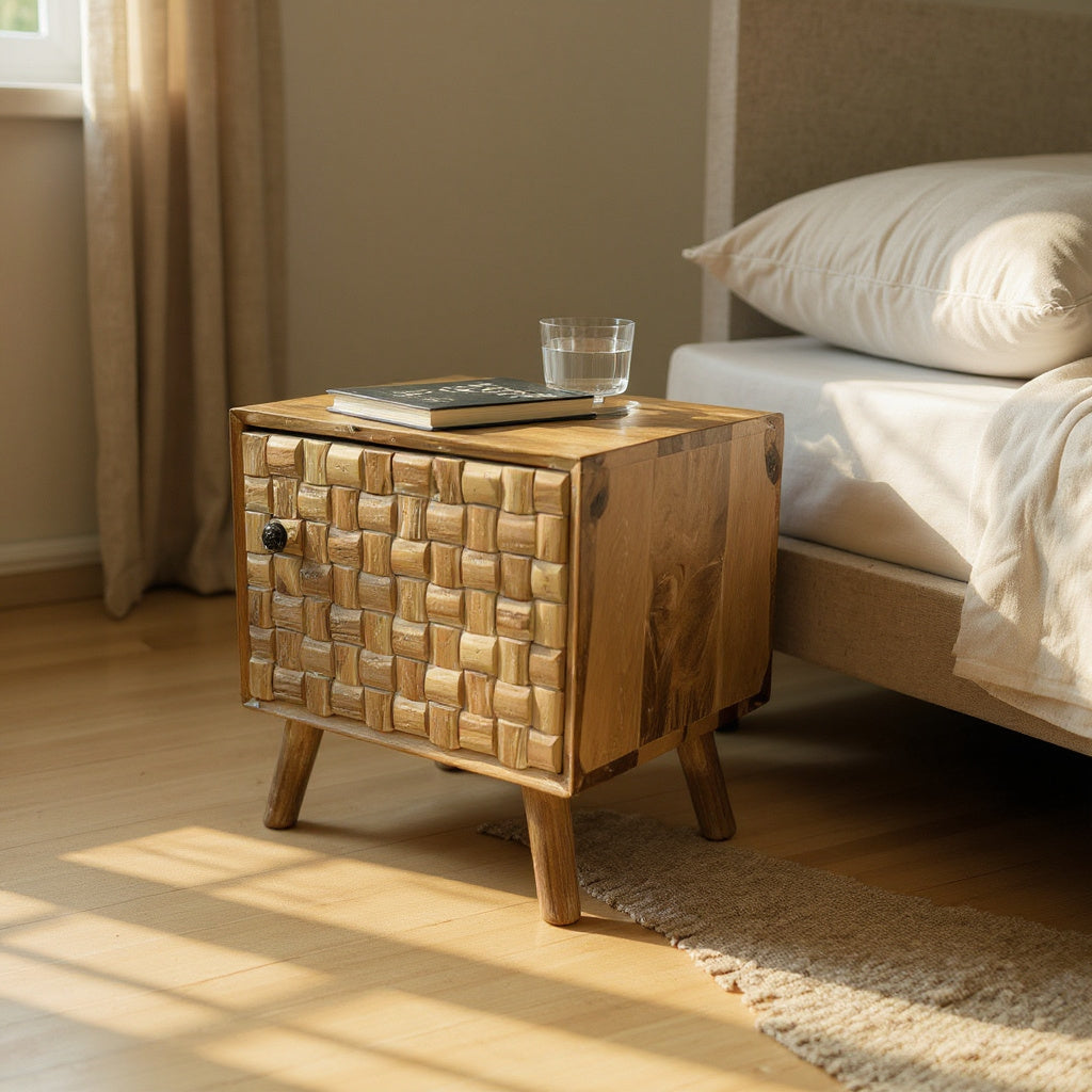 47CM Wooden Bedside Cabinet