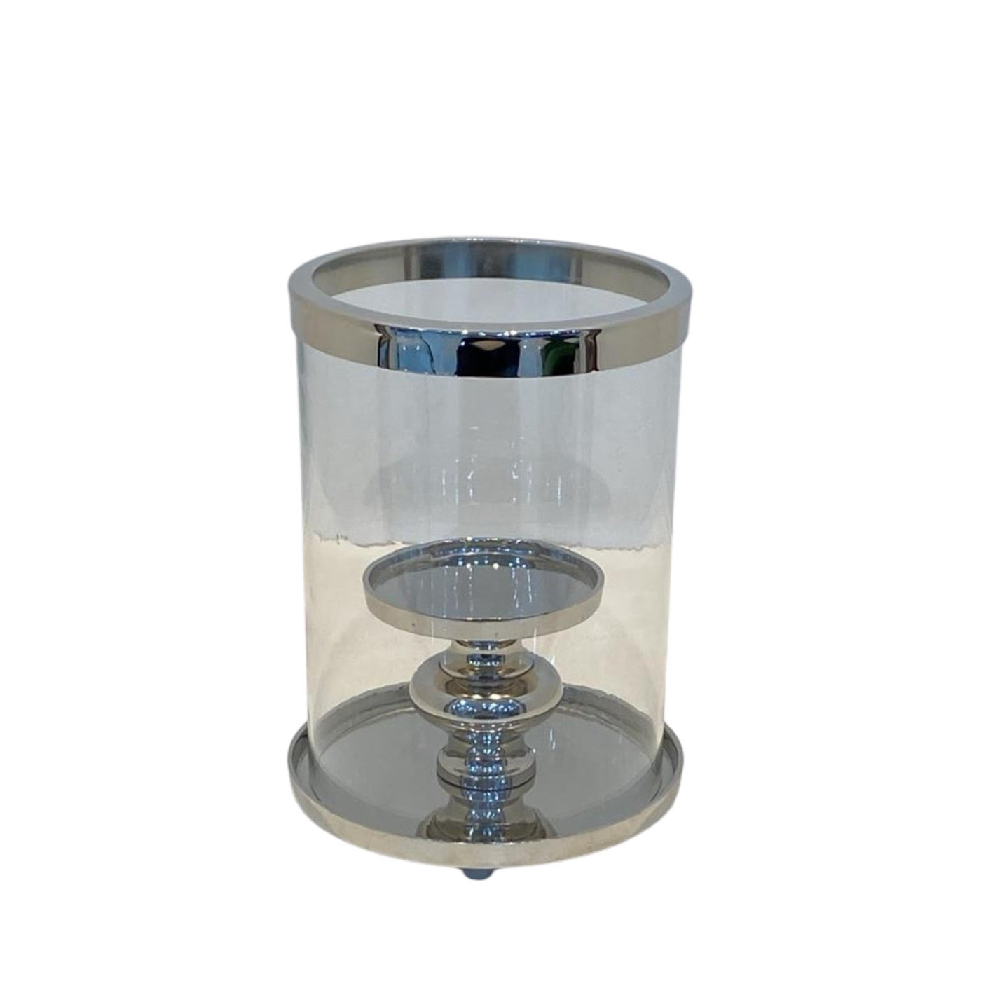 22CM Nickel Plated Hurricane Candle Holder