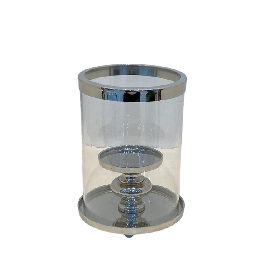 22CM Nickel Plated Hurricane Candle Holder