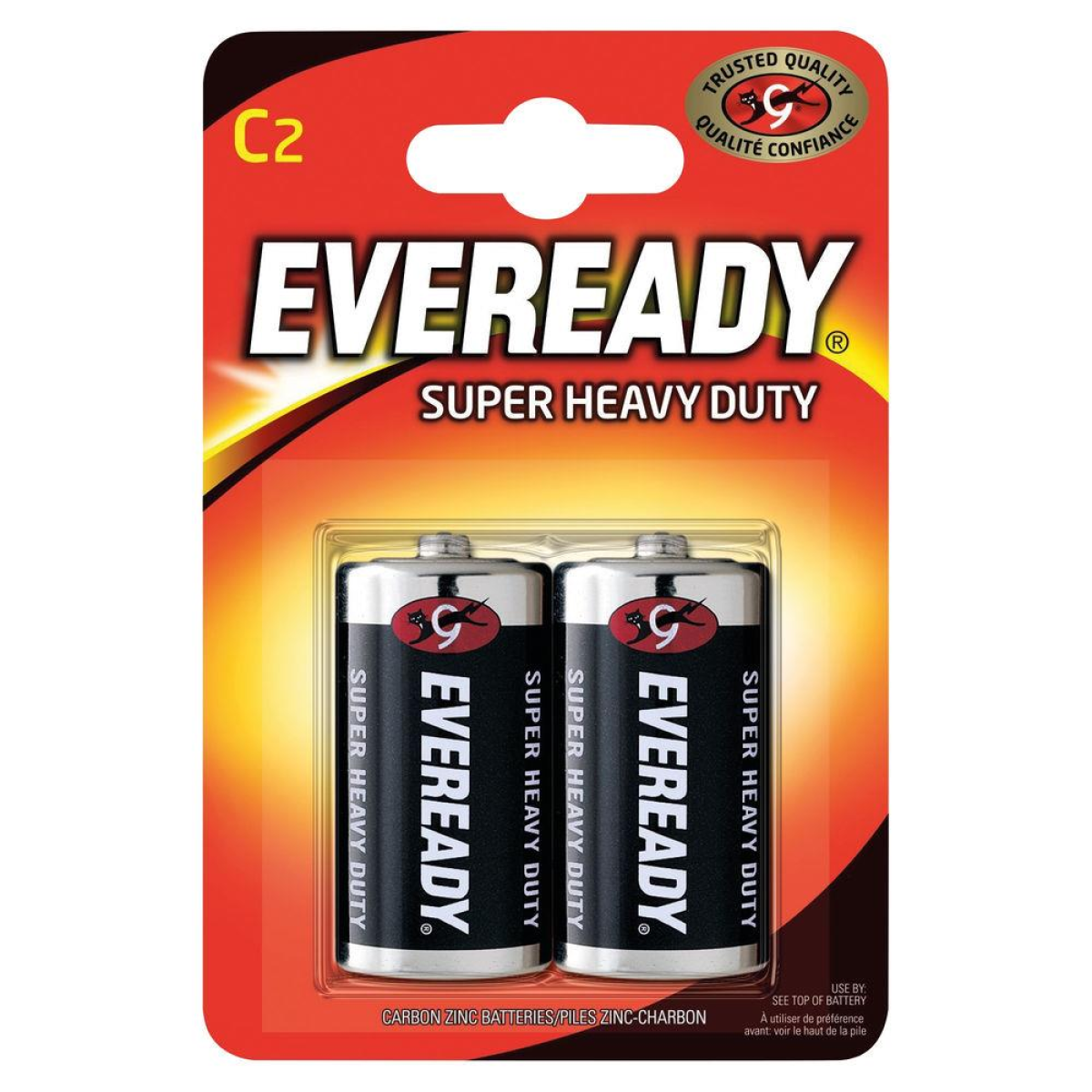 Eveready C Size Zinc Batteries, 2 Pack