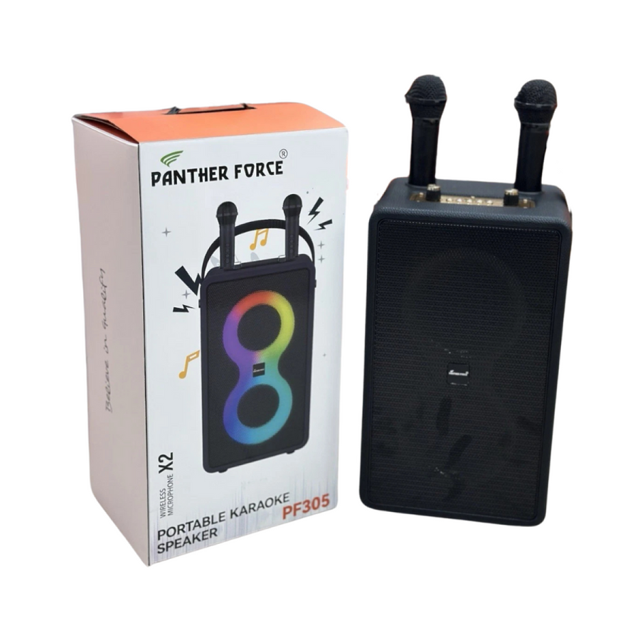Panther Force Speaker with 2 Wireless MIC & RGB LIGHT