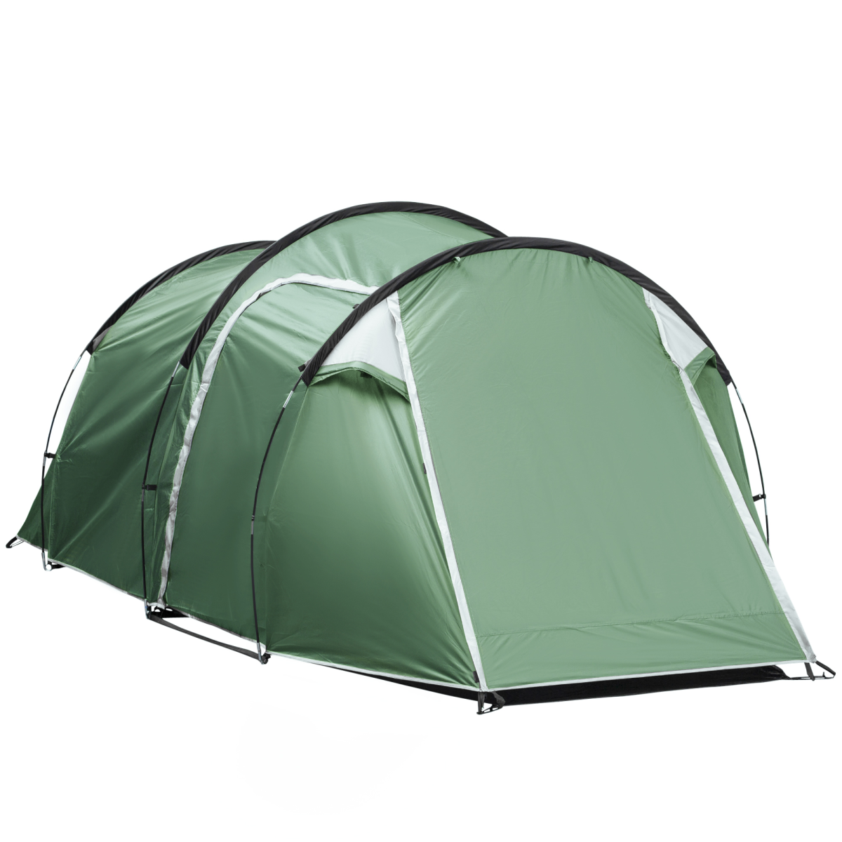 Outsunny 3 Man Camping Tent with Porch and Weather-Resistant Rainfly
