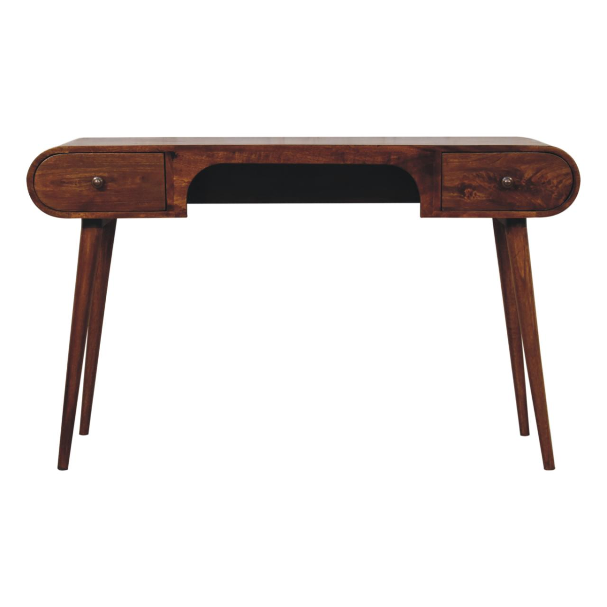Artisan Furniture Solid Wood Chestnut London Arch Writing Desk, 2 Drawers, Brown