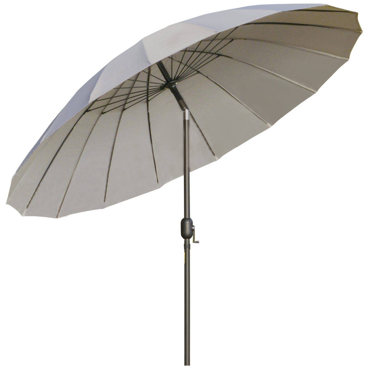 Outsunny 2.5m Round Curved Adjustable Parasol Sun Umbrella, Metal Pole, Grey