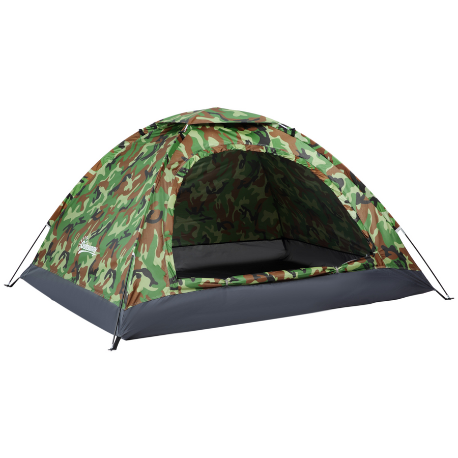 Camping Tent for 2 Person Dome Tent w/ Storage Pocket Multicoloured