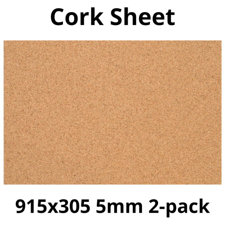 Cork Sheets Pack of 2 (915×305mm, 5mm) for DIY Décor & Crafting