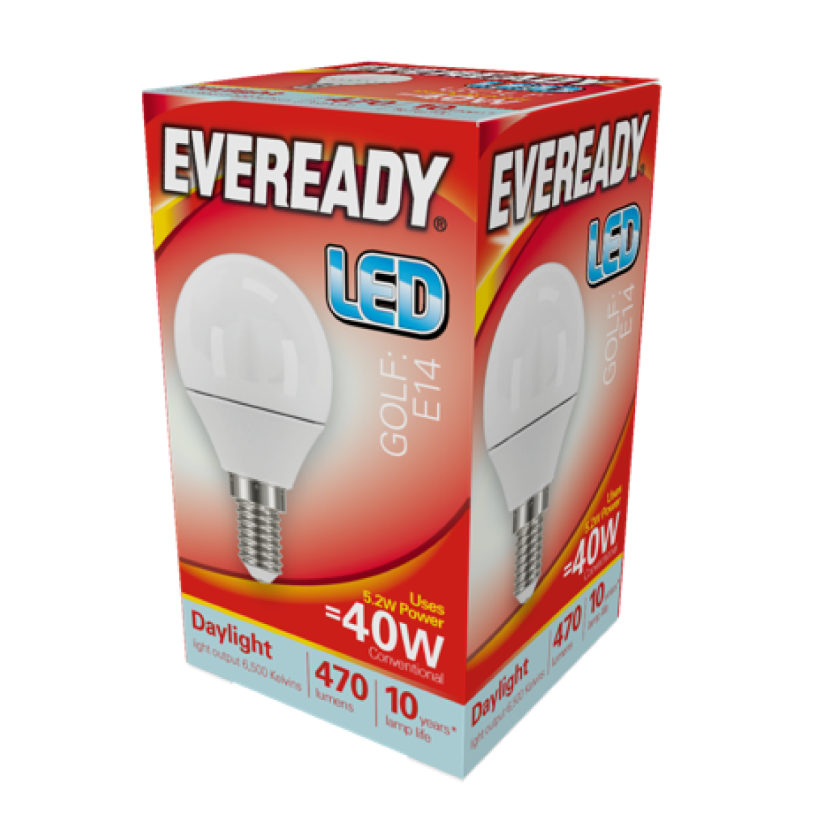Eveready S13609 LED Golf Bulb E14 (SES) 470lm 4.9W Daylight (Pack of 5)