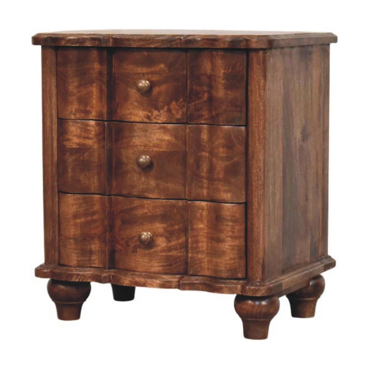 Artisan Furniture Valencia Bedside, 3 Drawers, Brown