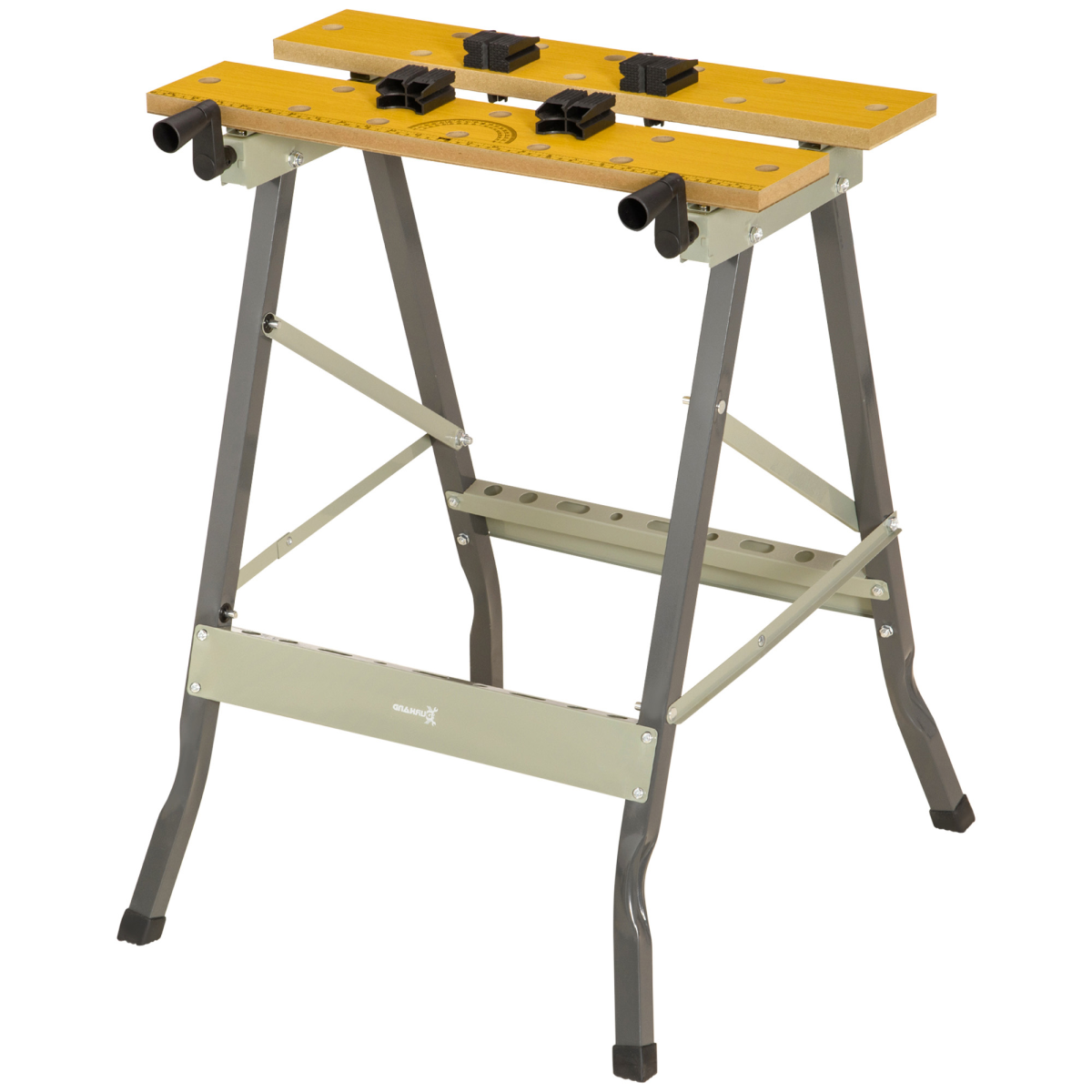 4-in-1 Work Bench, Saw Horse Clamp Table for DIY Home Garage, Grey