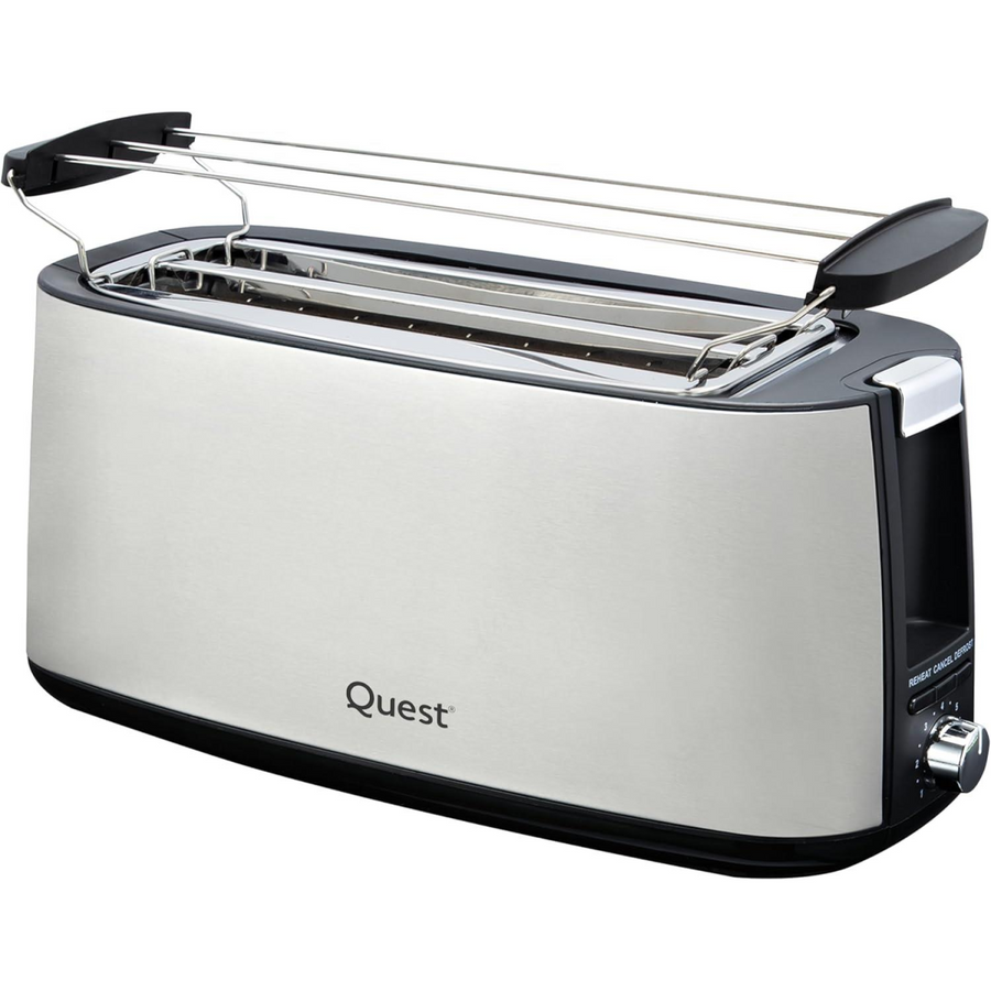 Quest 4 Slice Stainless Steel Toaster with warming rack