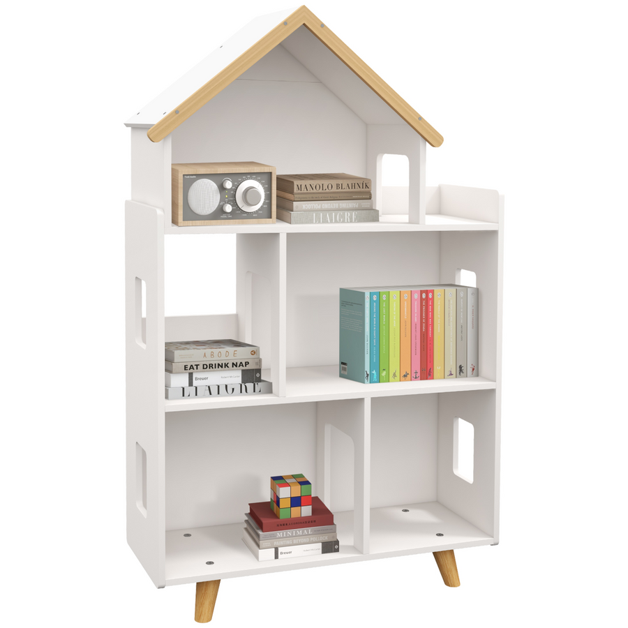 ZONEKIZ 3 Tier Toy Storage Shelf with 6 Cubby, White