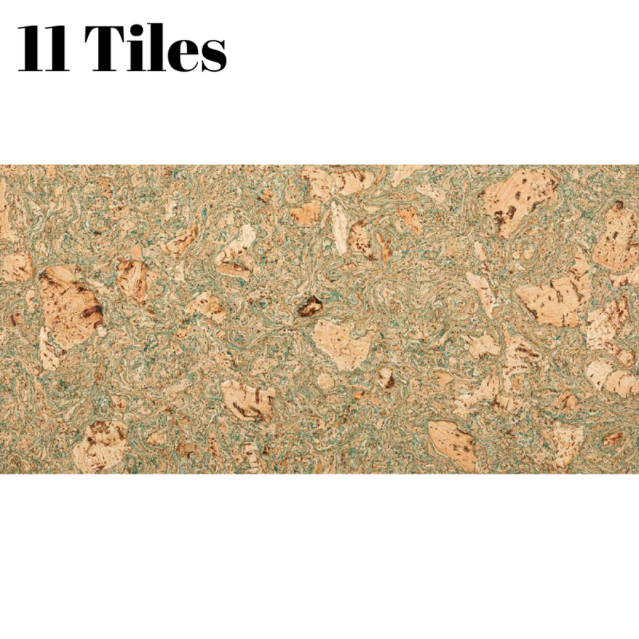 Decorative Cork Wall Tiles - Green - 1 Pack - 1.98m2 (21.31sqft)
