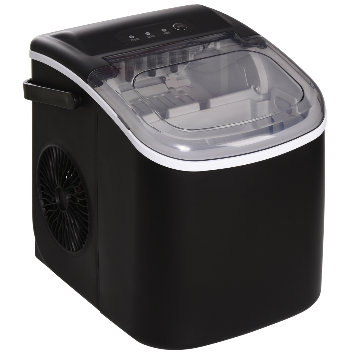 Ice Maker w/ Ice Scoop Basket 12kg in 24 Hrs, 9 Cubes Ready in 6-12 Mins