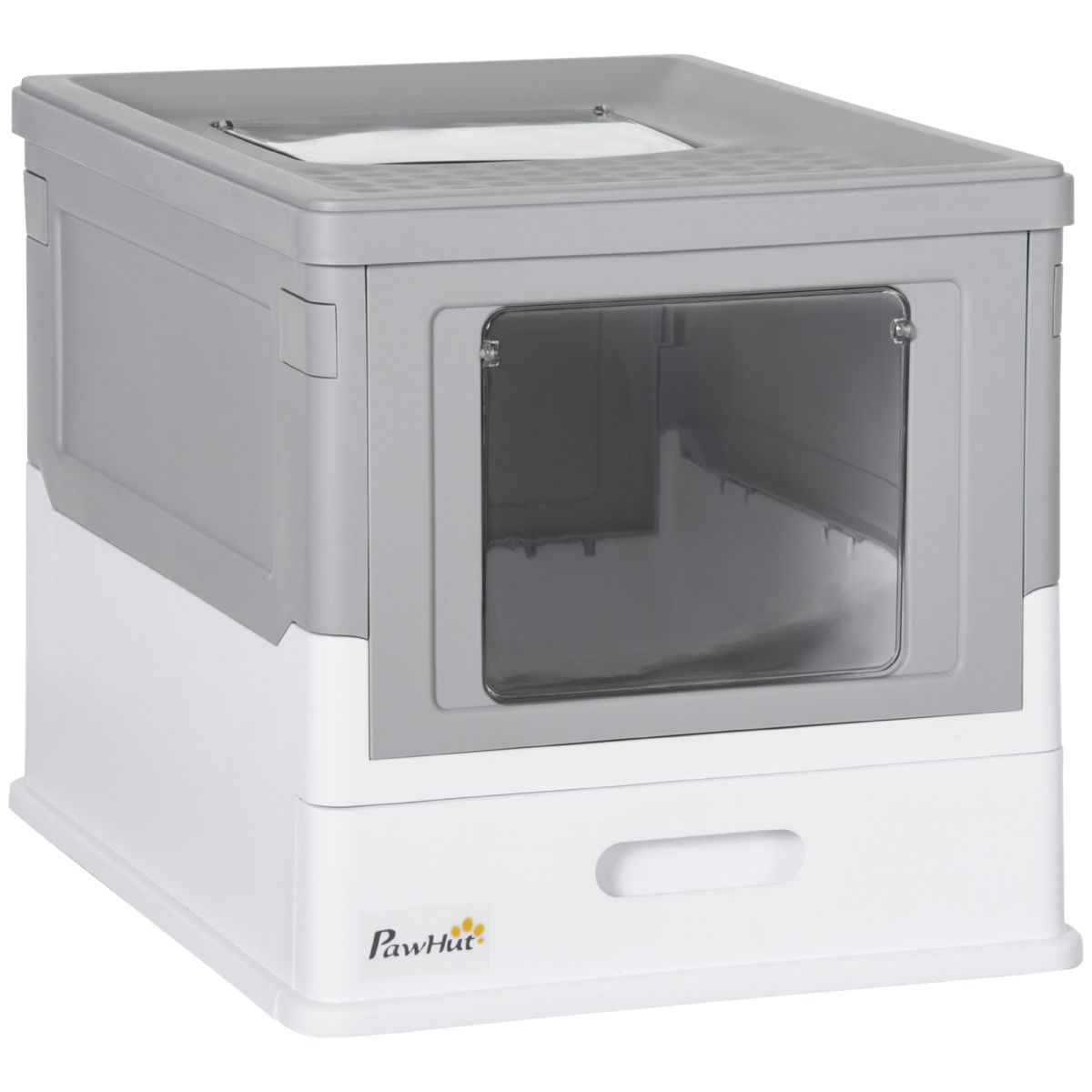 Hooded Cat Litter Box with Scoop and Tray, Grey