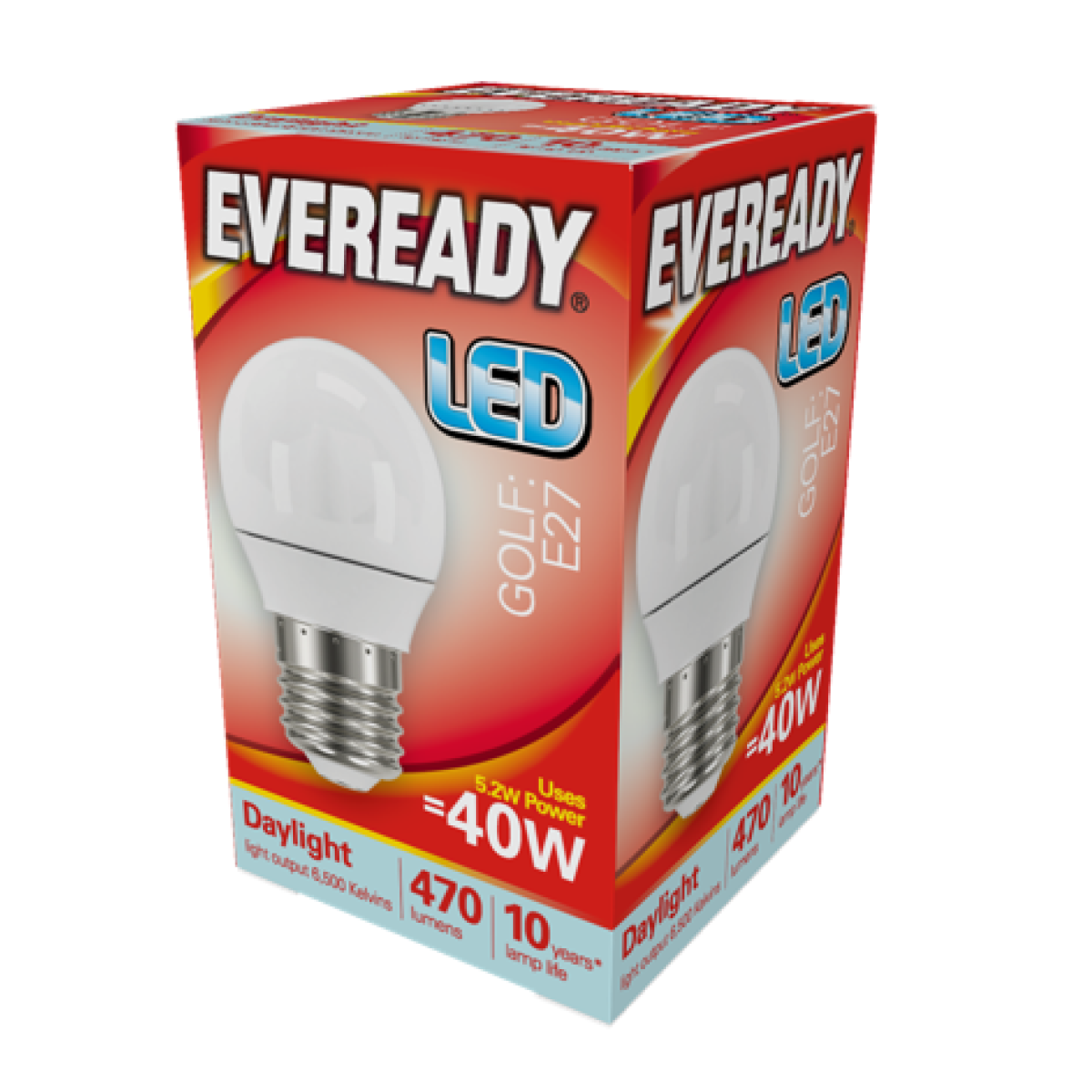Eveready S13607 LED Golf Bulb 40W E27 (ES) 470lm 4.9W Daylight Pack of 5