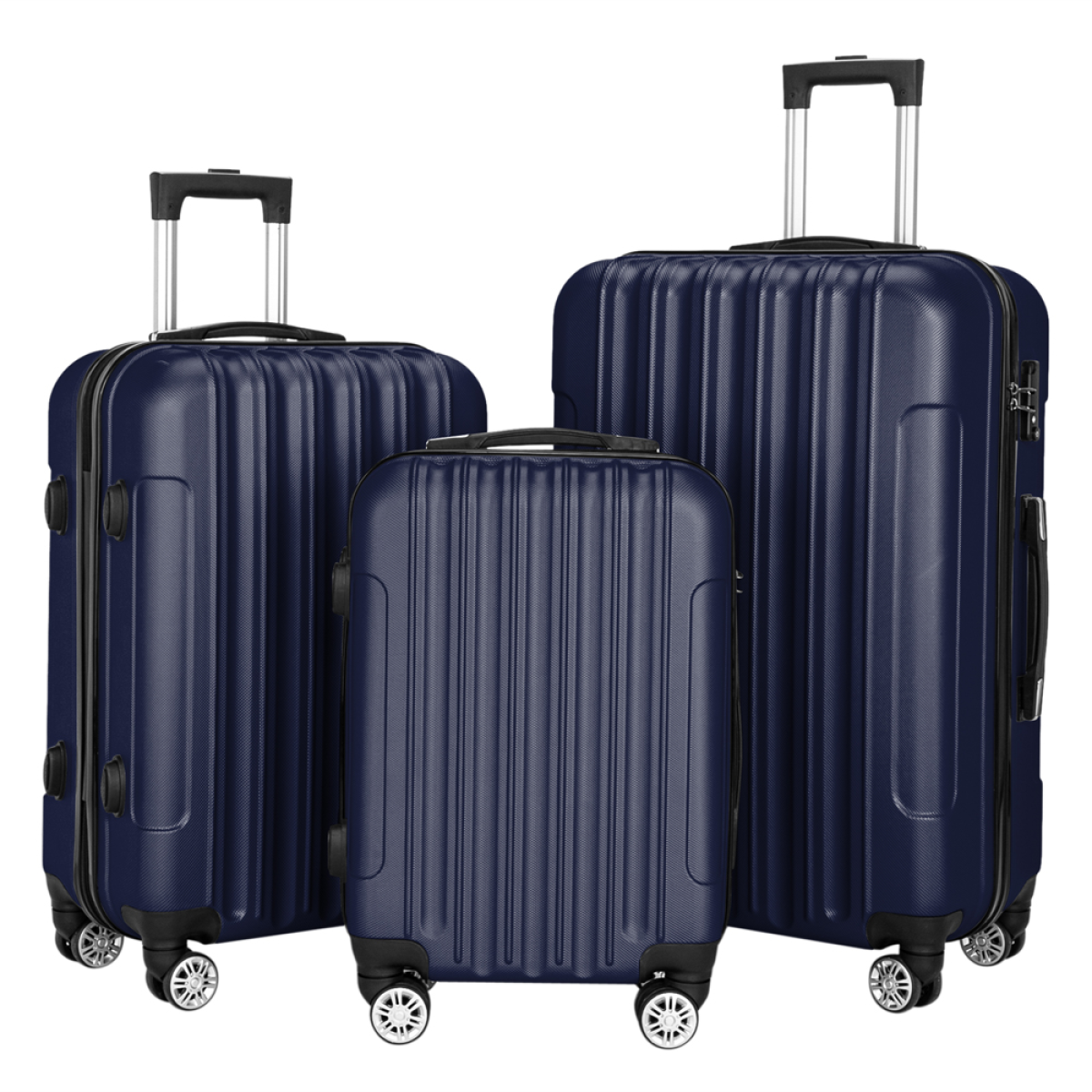 3 Pcs Suitcase Lightweight ABS Carry-on Hand Luggage with 4 Spinner Wheels