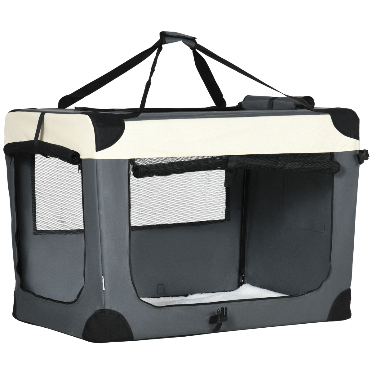 91cm Foldable Pet Carrier with Cushion, Grey