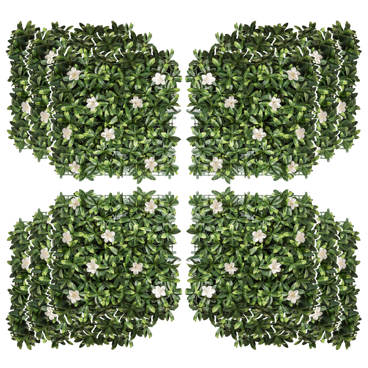 12PCS Artificial Boxwood Panel Faux Rhododendron Greenery Backdrop